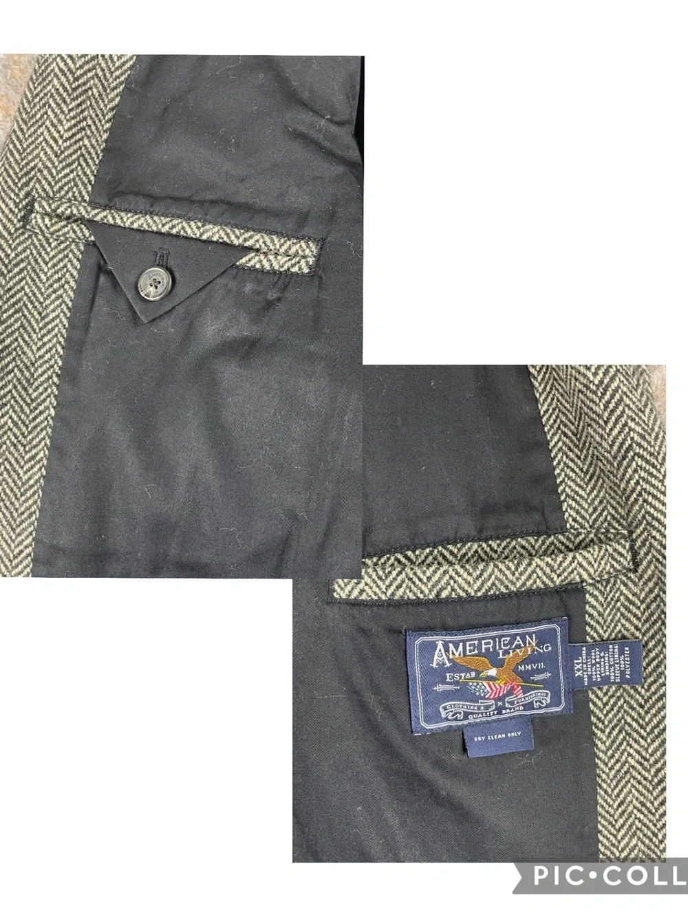 American Living Wool Herringbone Classic Quiet Luxe Career Blazer Sport Coat XXL
